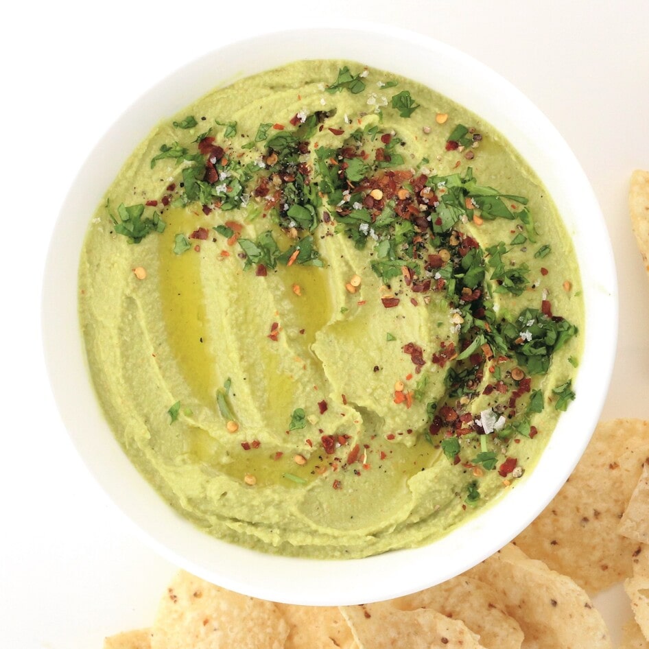 Vegan Garlicky Chickpea Avocado Hummus Dip