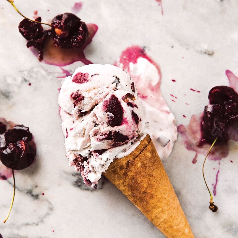 Vegan Cherry Amaretto Chunk Ice Cream