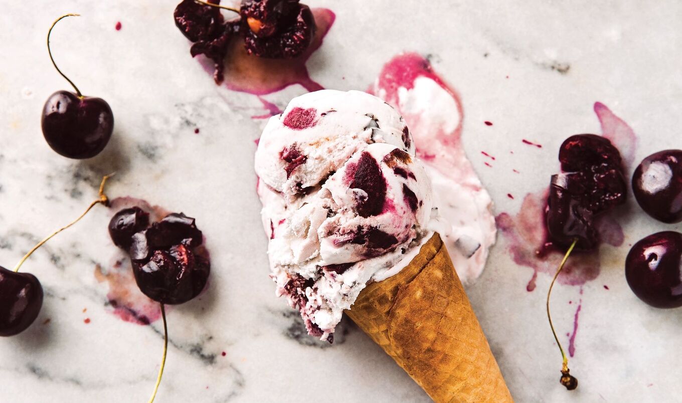 Vegan Cherry Amaretto Chunk Ice Cream