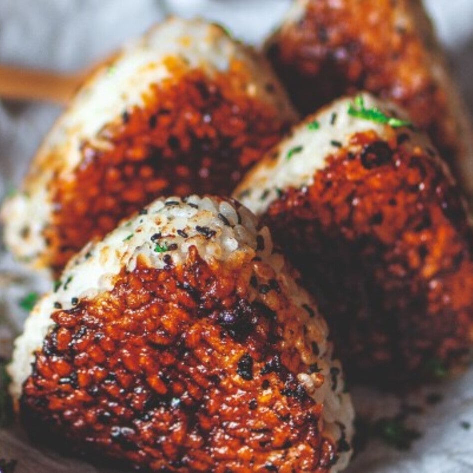 Vegan Grilled Onigiri With Japanese-Style BBQ Glaze