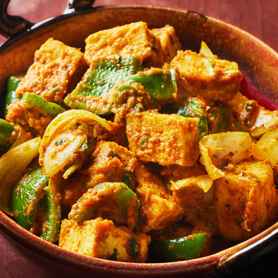 Indian Tofu With Garlicky Tomato Gravy