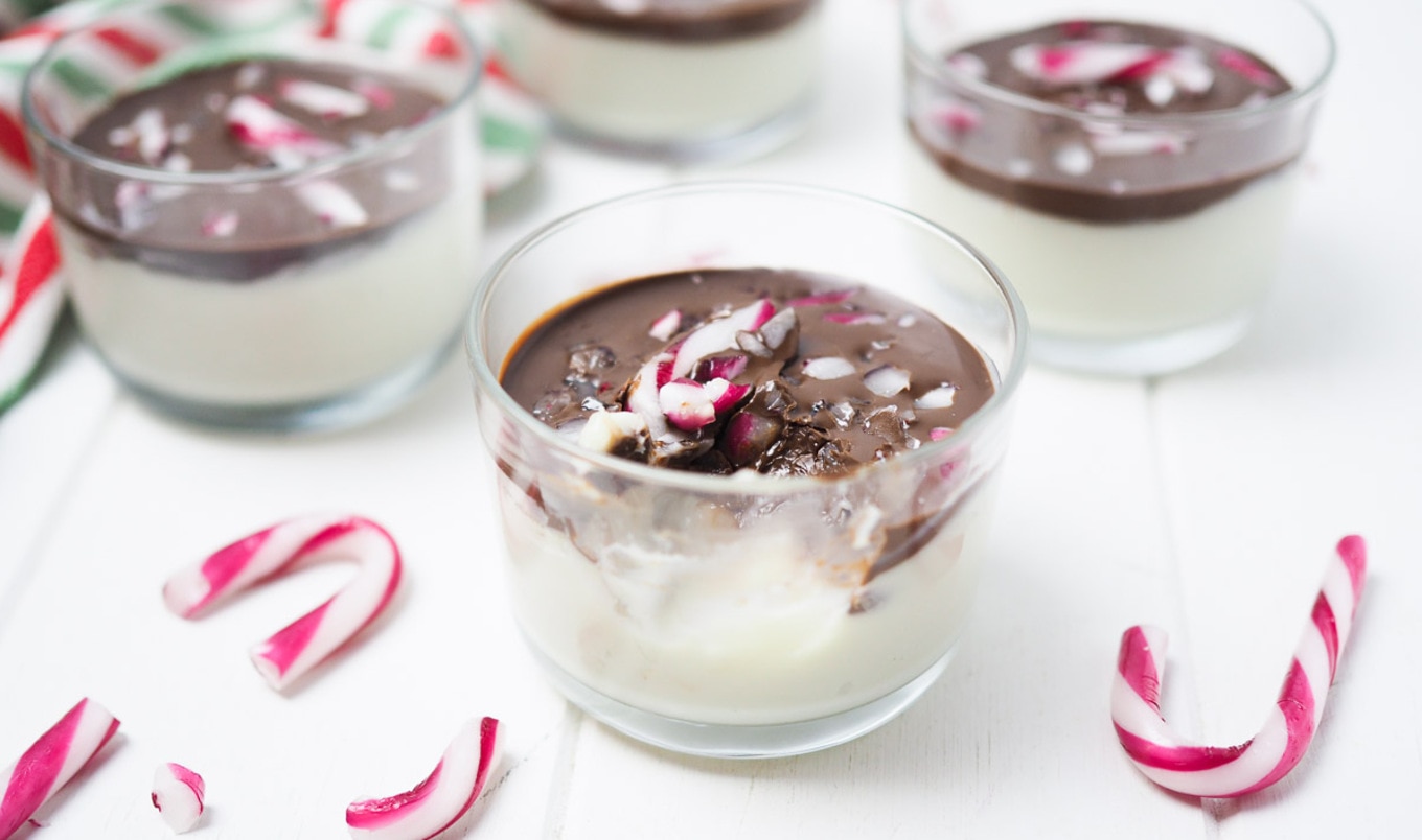 Vegan White Chocolate Peppermint Bark Pudding