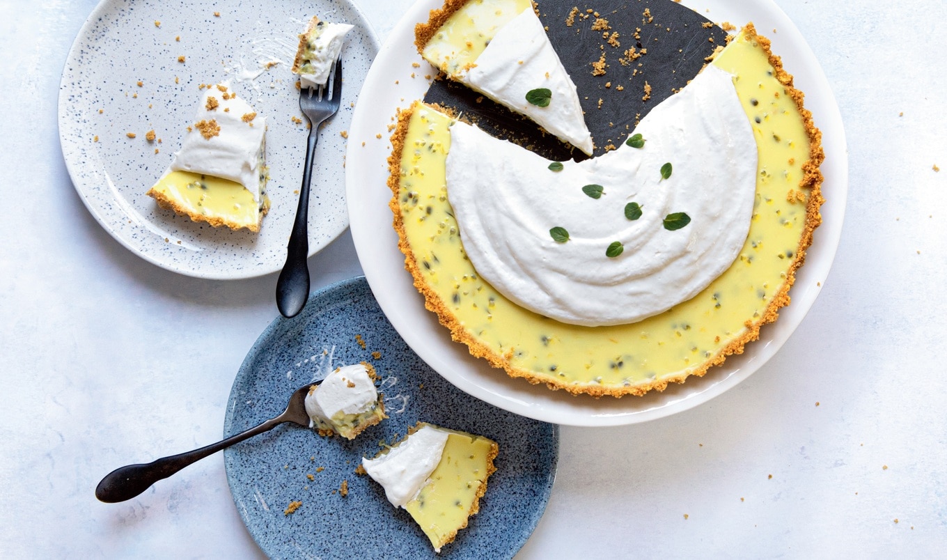 Vegan Passion Fruit Coconut Tart