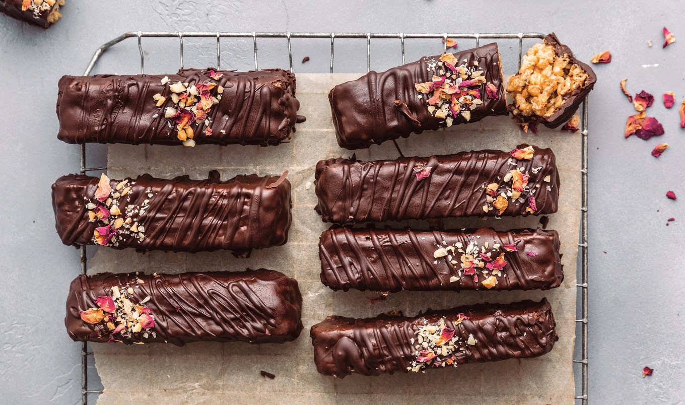 Rich Vegan Peanut Butter Chocolate Crunch Bars