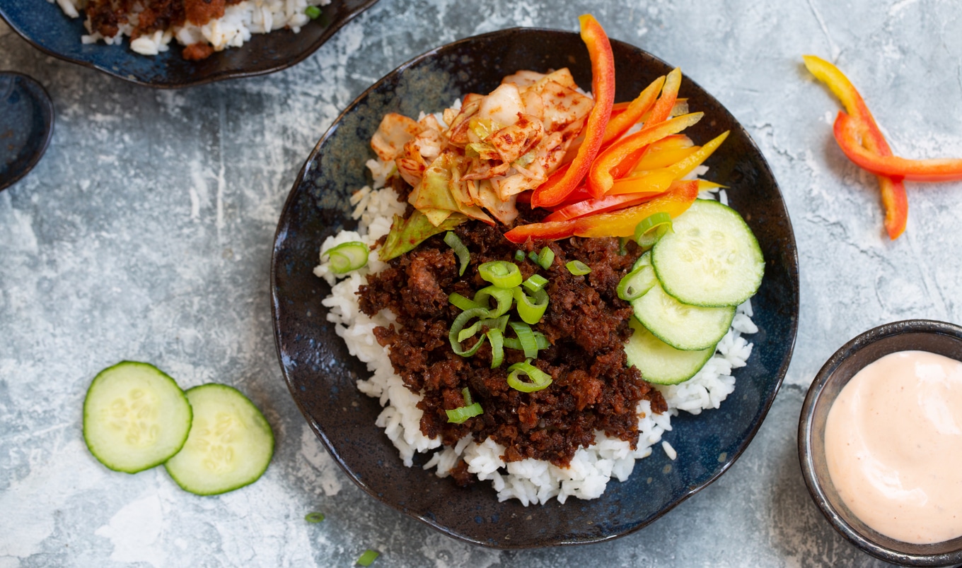 Vegan Korean BBQ Bowls With Kimchi