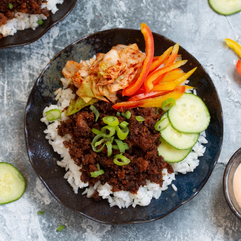 Vegan Korean BBQ Bowls With Kimchi