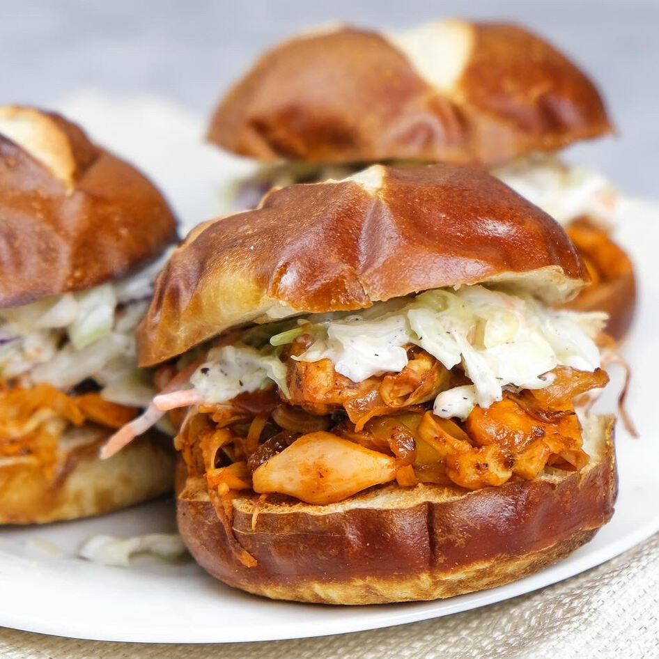 Smoky Vegan BBQ Pulled Jackfruit Sliders