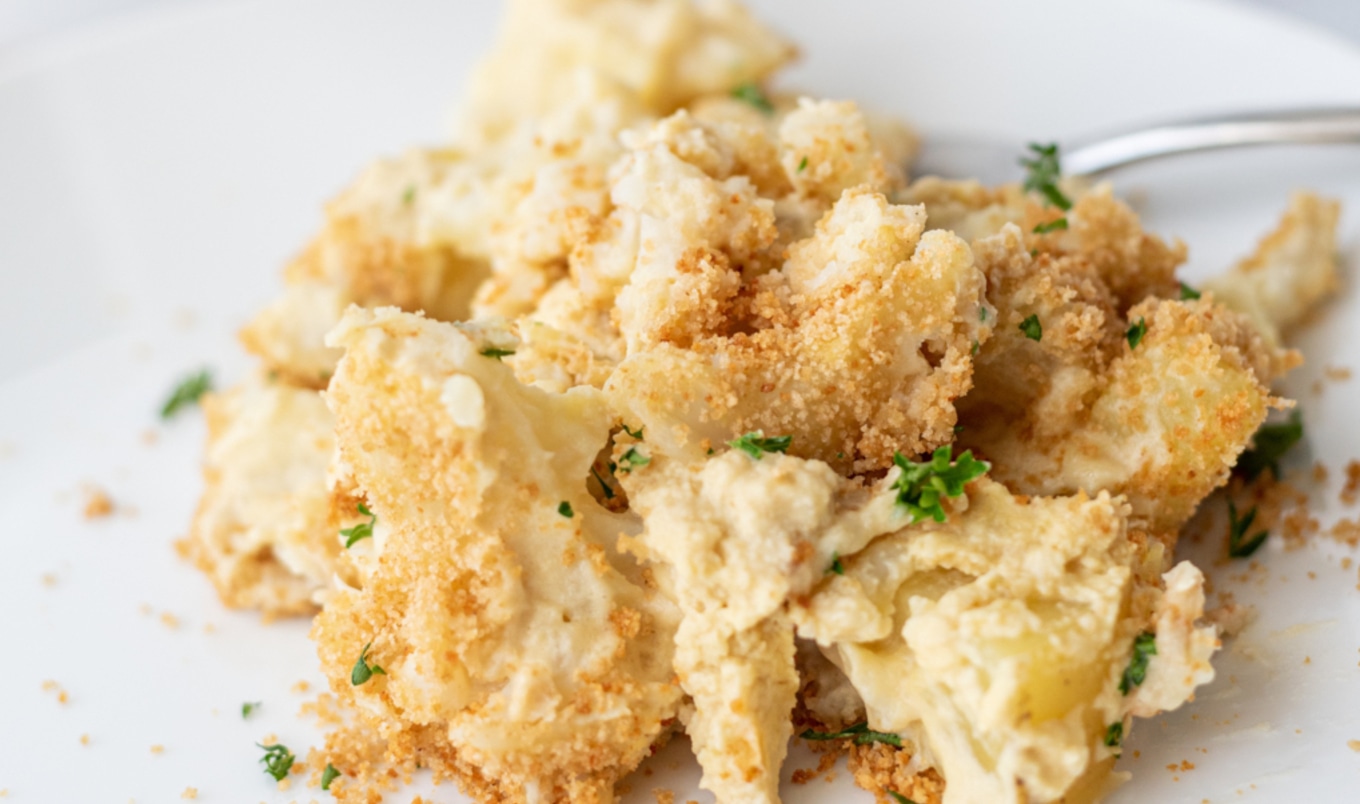 Vegan Cheesy Cauliflower Potato Casserole