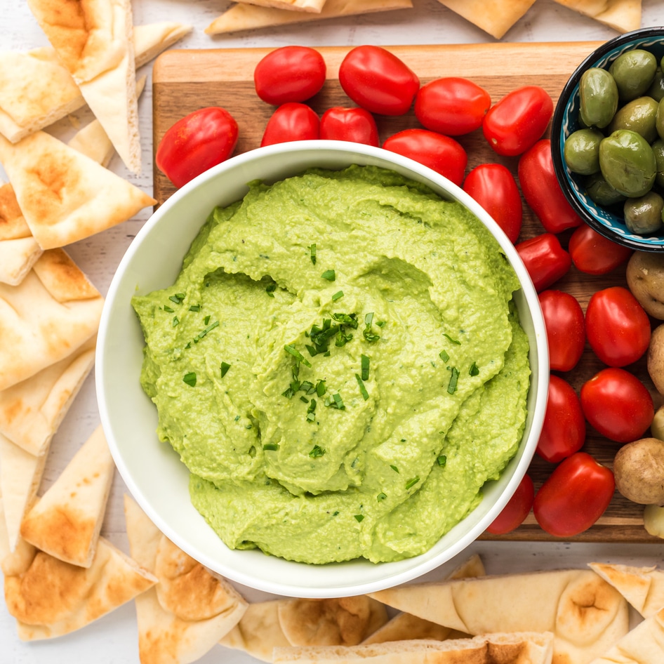 Simple Vegan Avocado Edamame Hummus