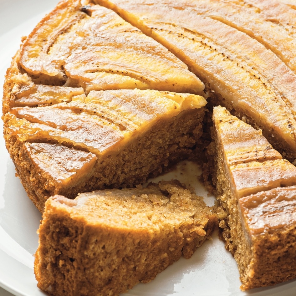 Vegan Miso-Caramel Upside-Down Banana Cake