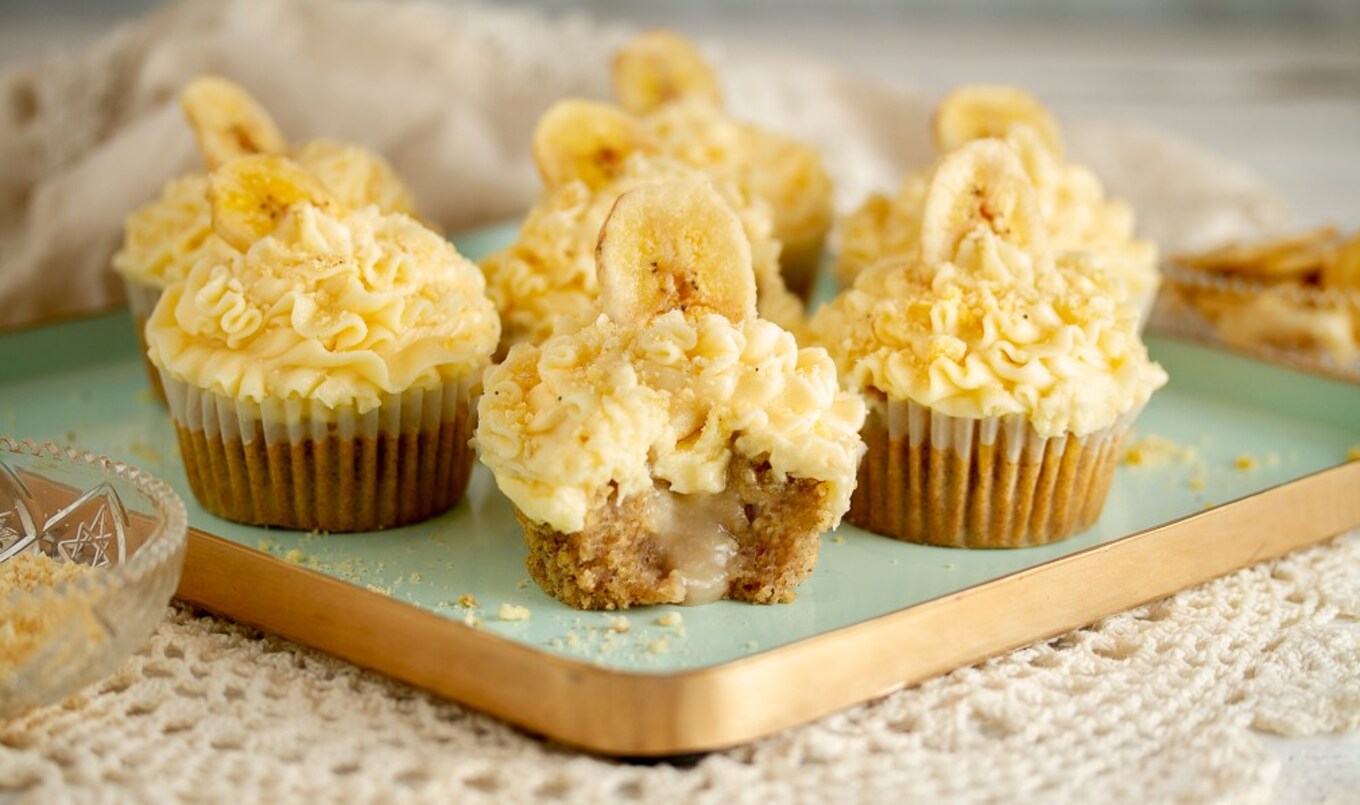 Vegan (and Gluten-Free!) Banana Cream Cupcakes