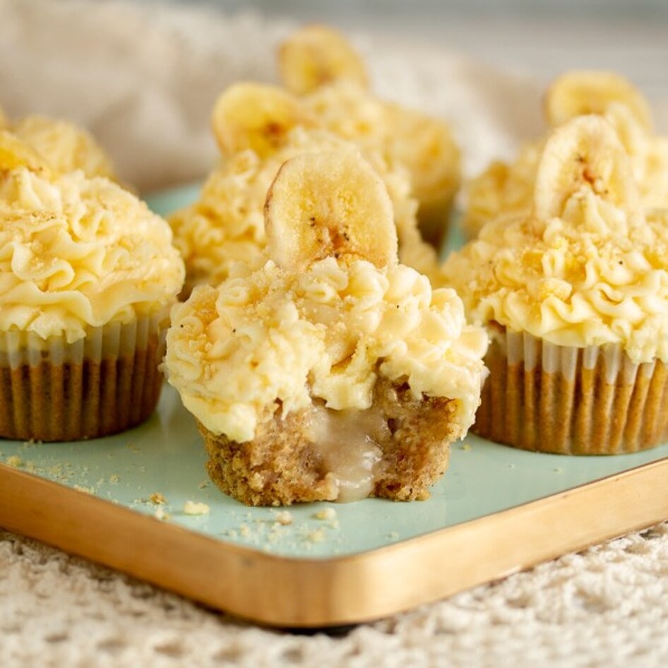 Vegan (and Gluten-Free!) Banana Cream Cupcakes