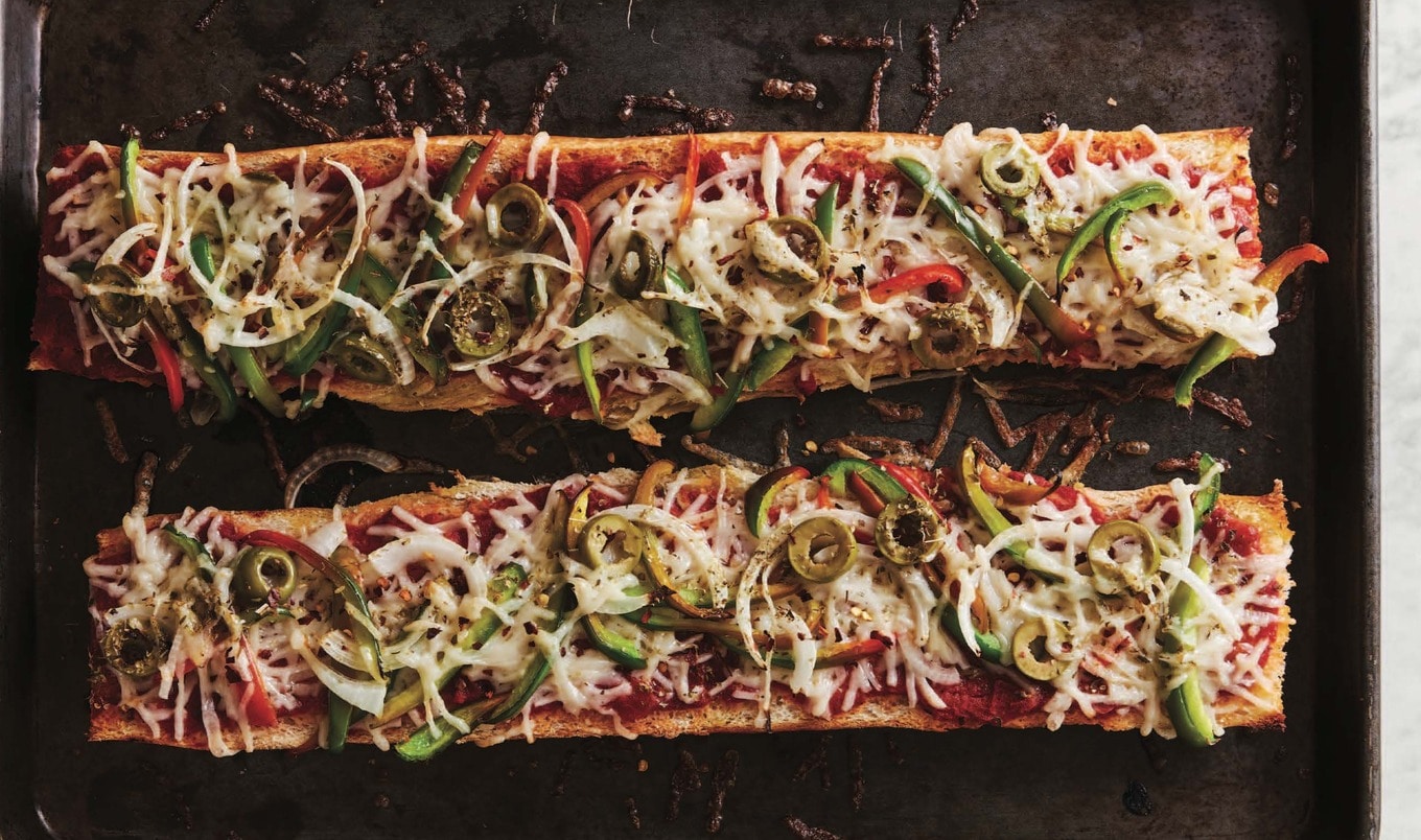 Easy, Cheesy Vegan French Bread Pizza