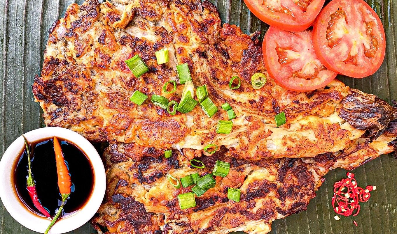 Vegan Battered Eggplant Filipinx Omelet