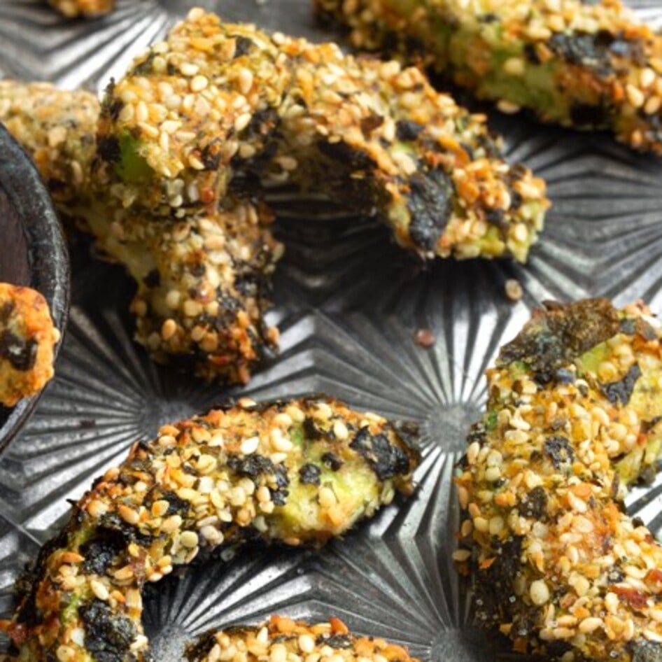 Vegan Furikake Baked Avocado Fries