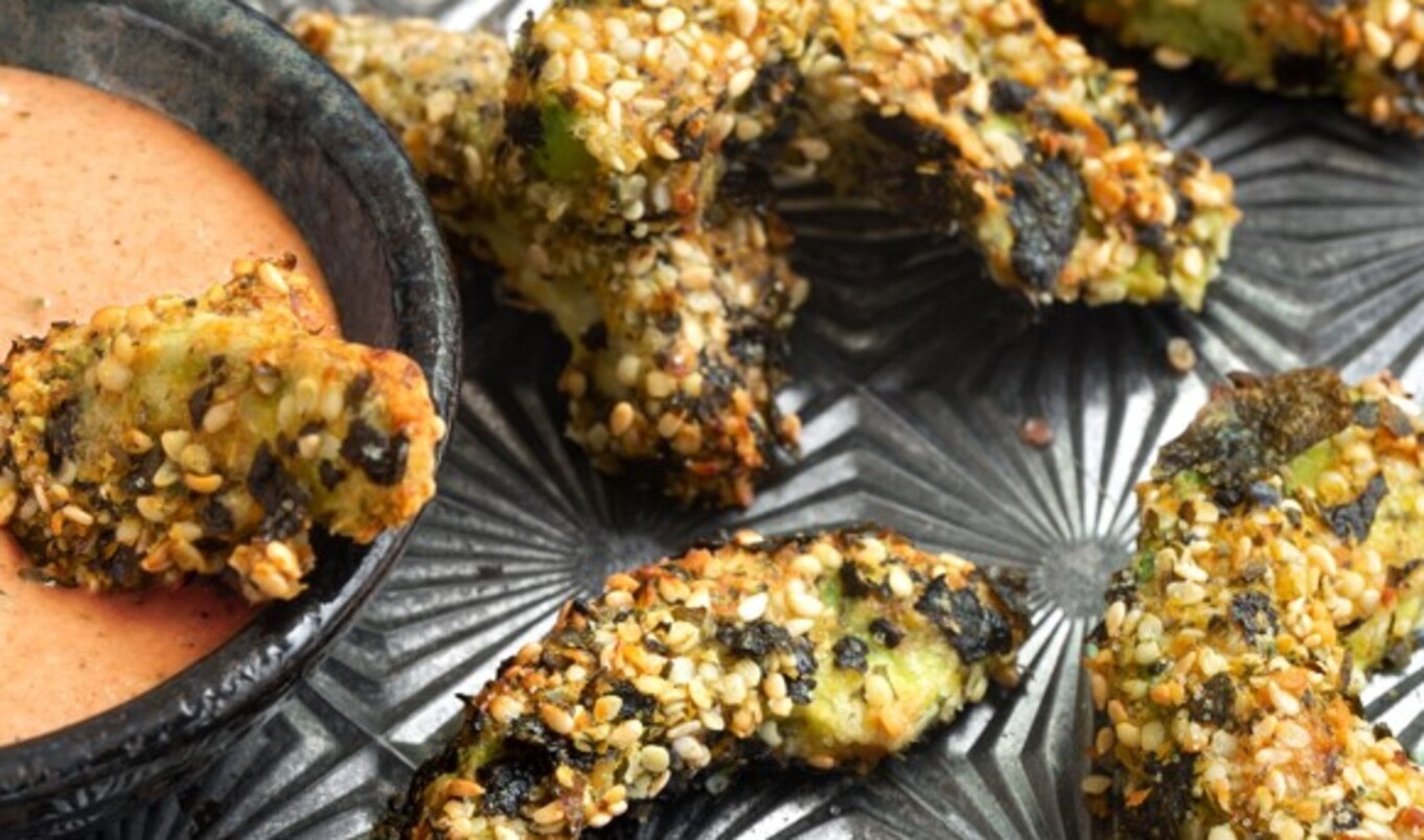 Vegan Furikake Baked Avocado Fries