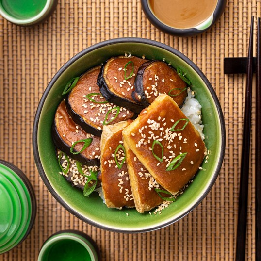 Miso-Glazed Eggplant Dengaku Donburi