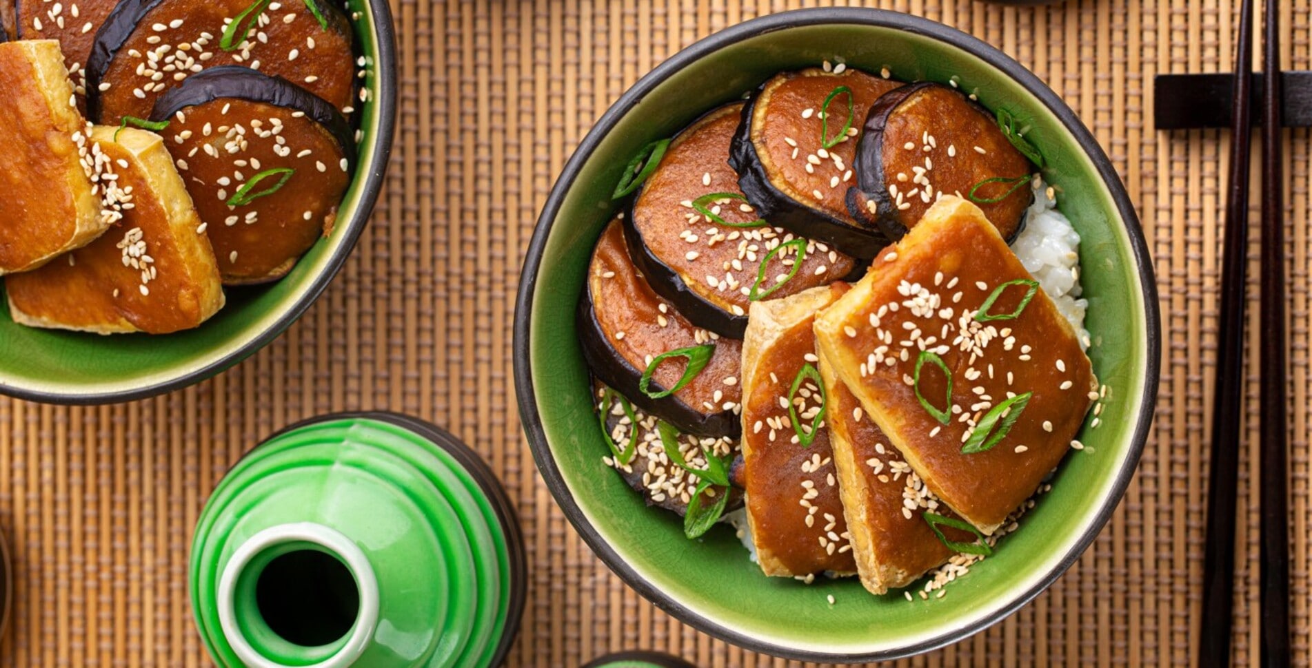 Miso-Glazed Eggplant Dengaku Donburi