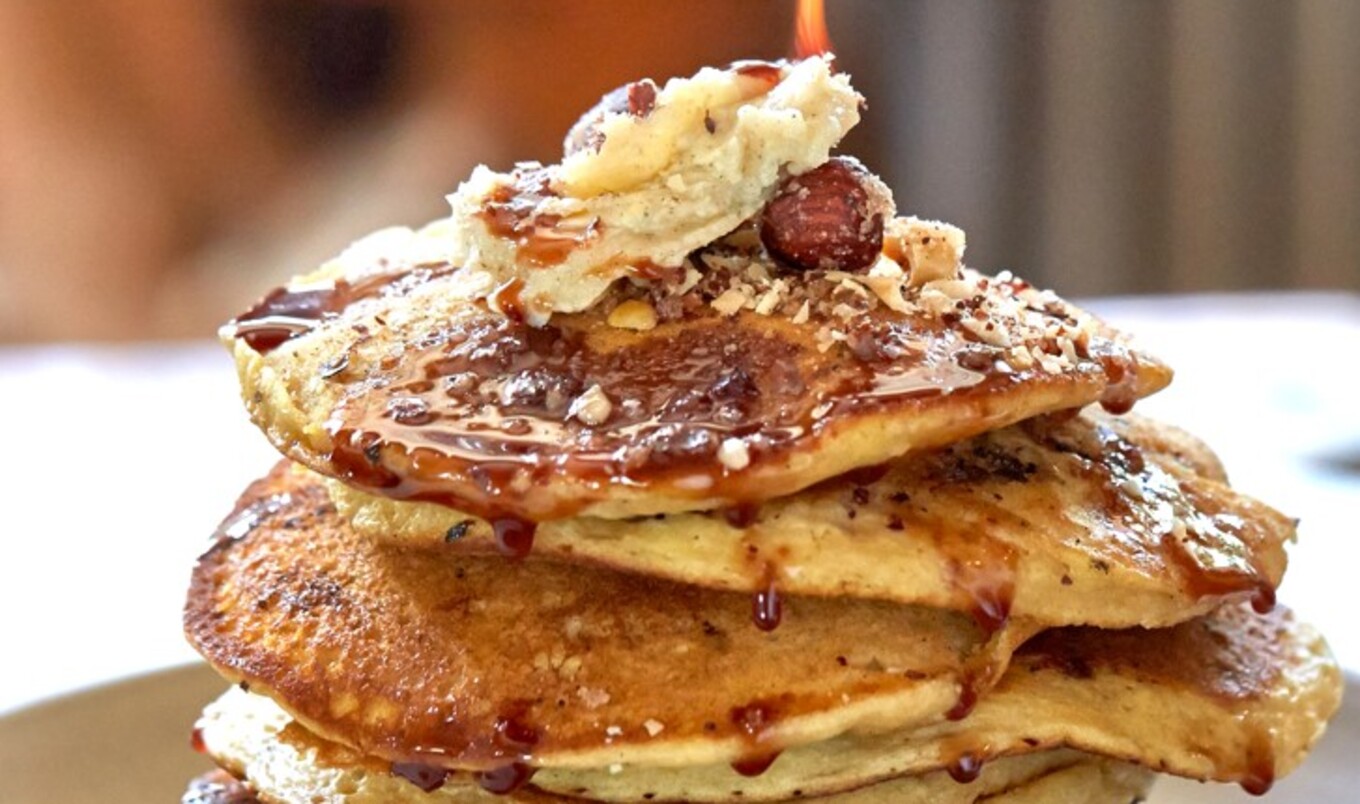 Vegan Bourbon Hazelnut Pancakes With Cardamom Butter