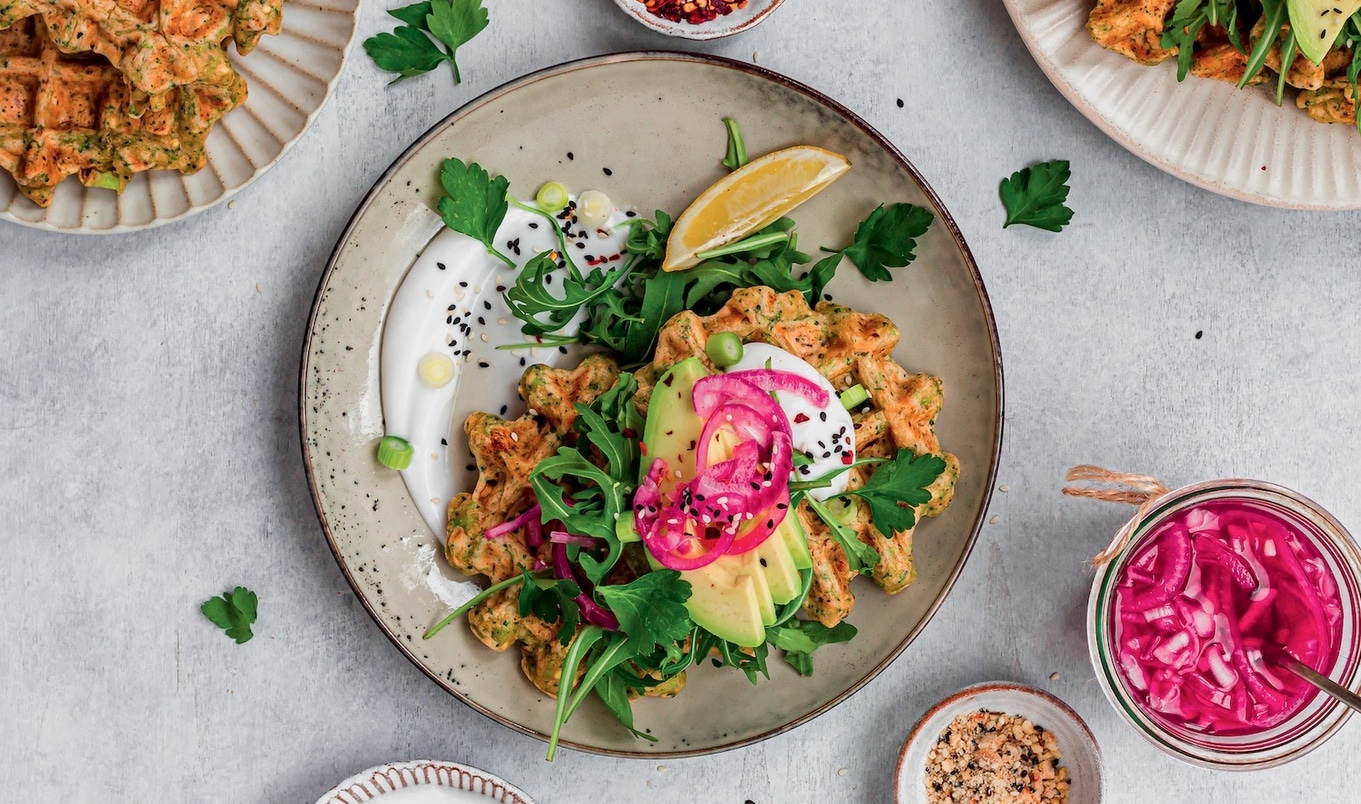 Savory Vegan Cheesy Broccoli Waffles