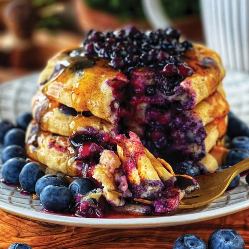 Vegan Blueberry Vanilla Pancakes