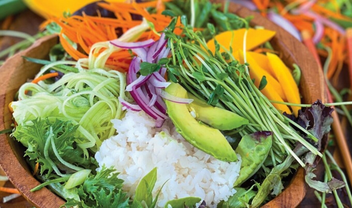 Easy Vegan Spring Roll Bowl With Mango and Avocado