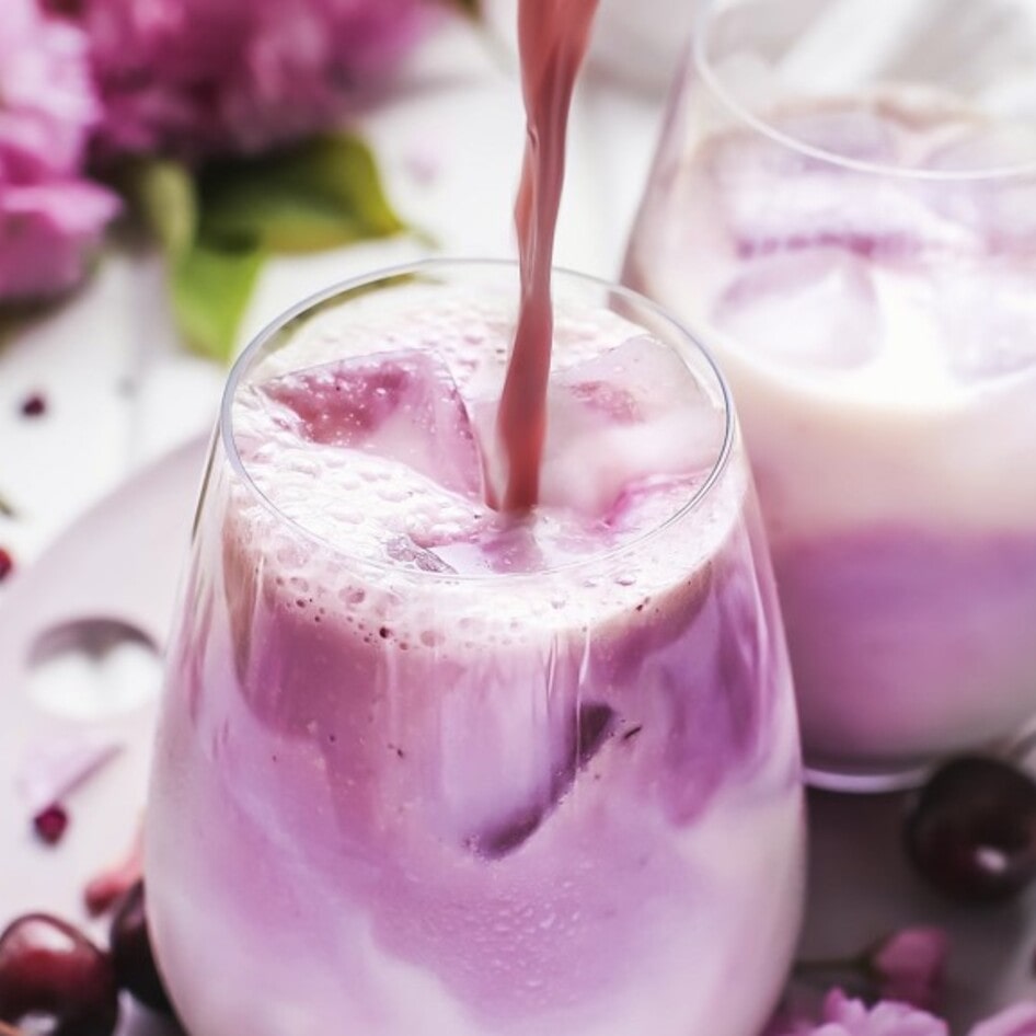 Dreamy Vegan Cherry Rose Vanilla Iced Latte