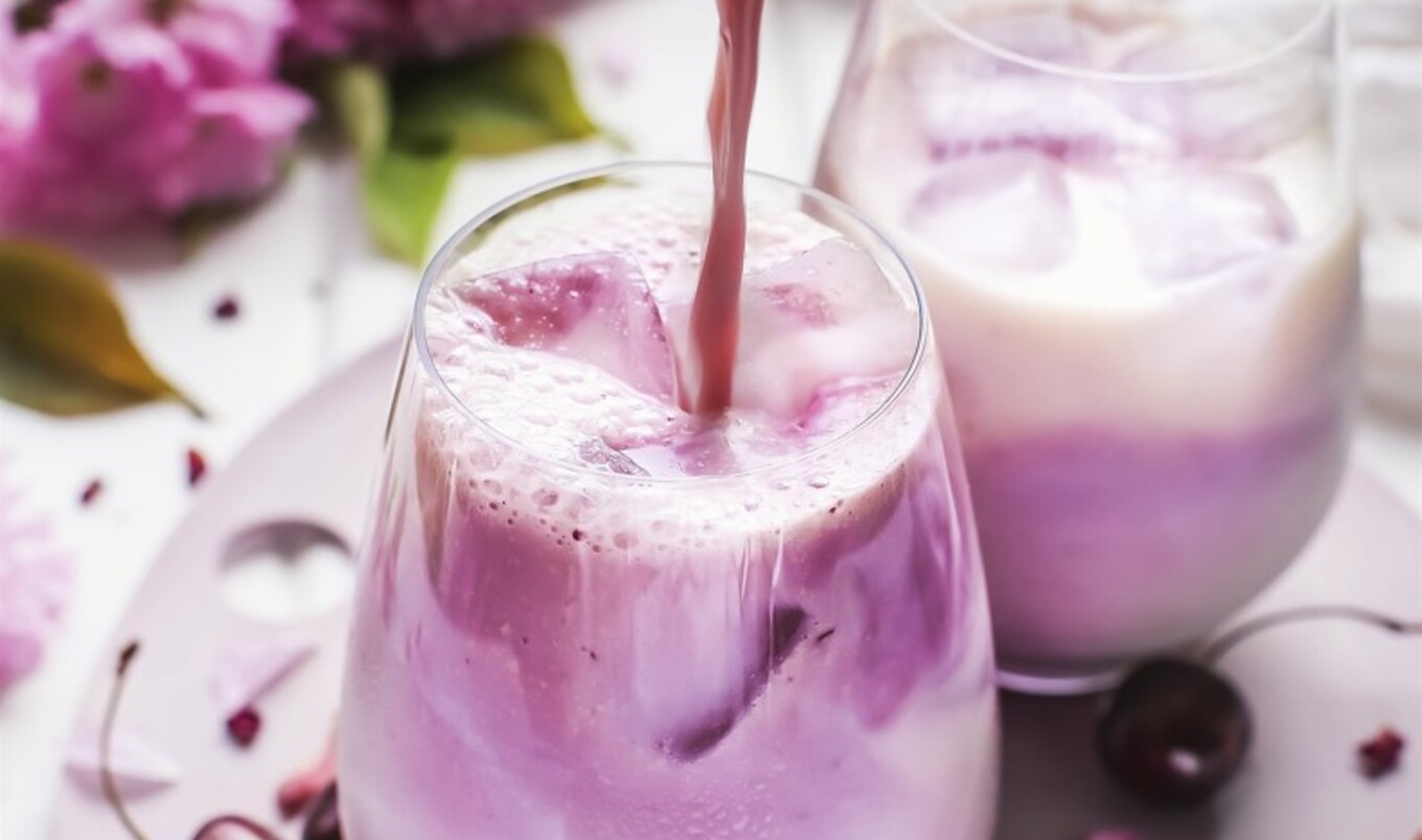 Dreamy Vegan Cherry Rose Vanilla Iced Latte