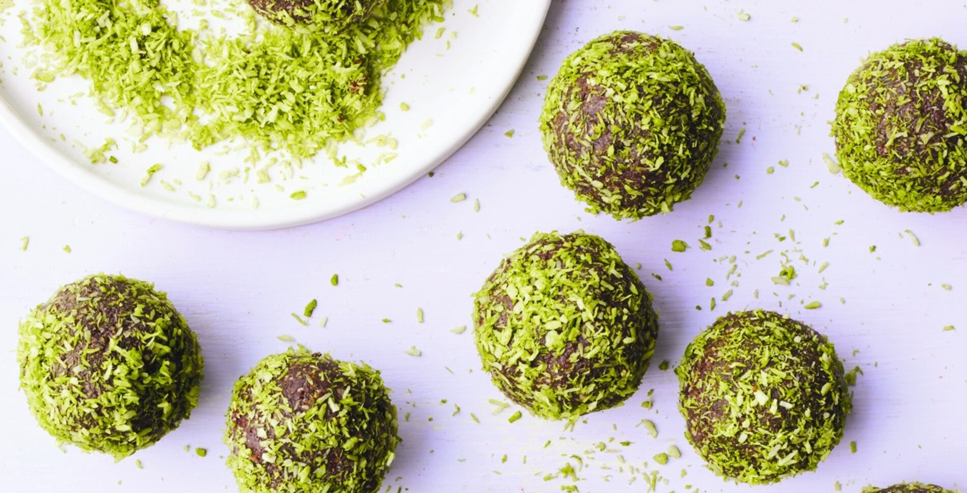 Vegan Matcha Chocolate Coconut Bliss Balls