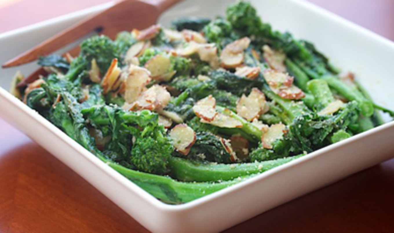 Vegan Buttery Broccoli Rabe Almondine