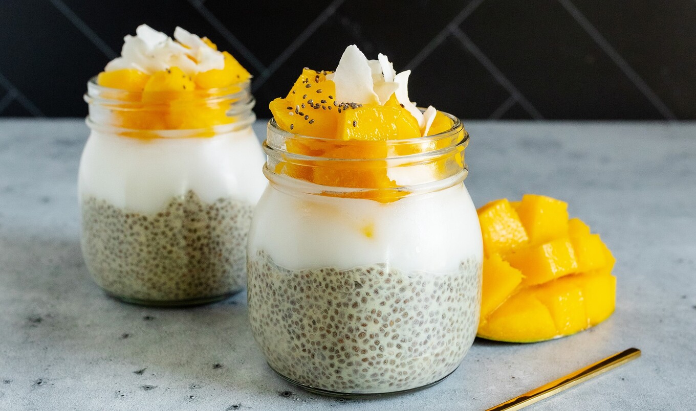 Vegan Mango Milk Chia Seed Pudding