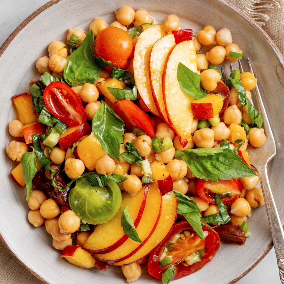 Vegan Summer Nectarine and Chickpea Salad