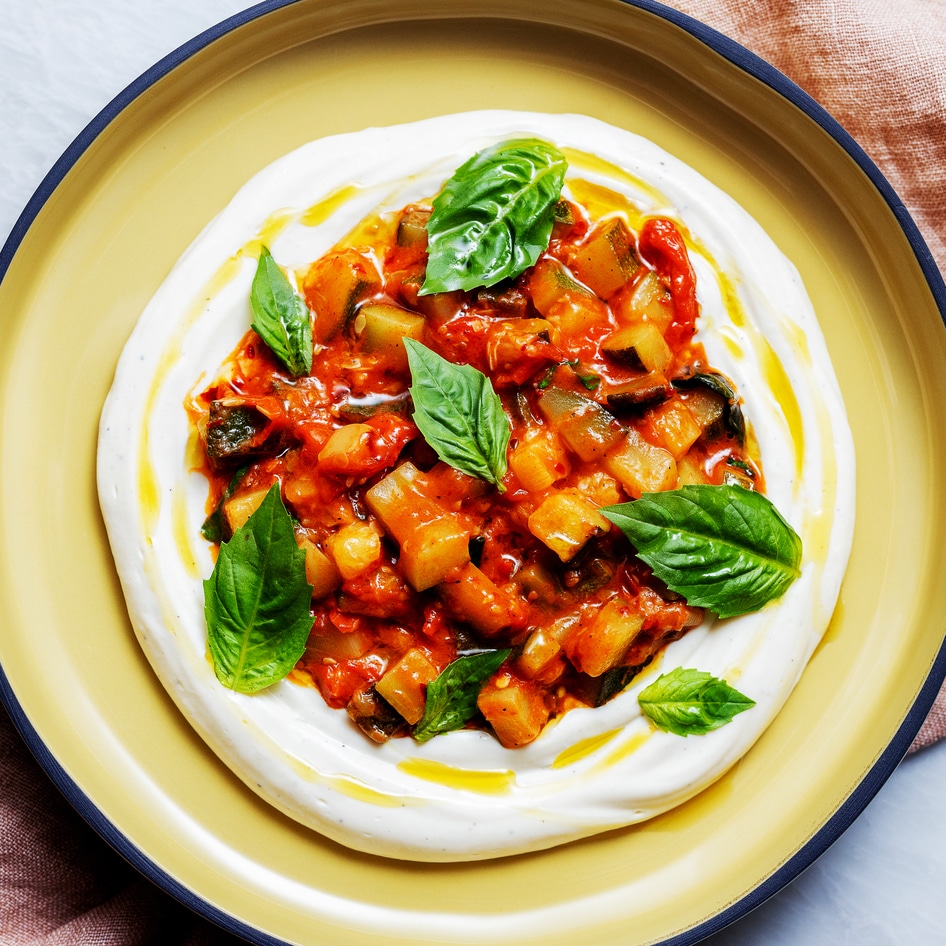 Whipped Tofu With Summery Basil Zucchini