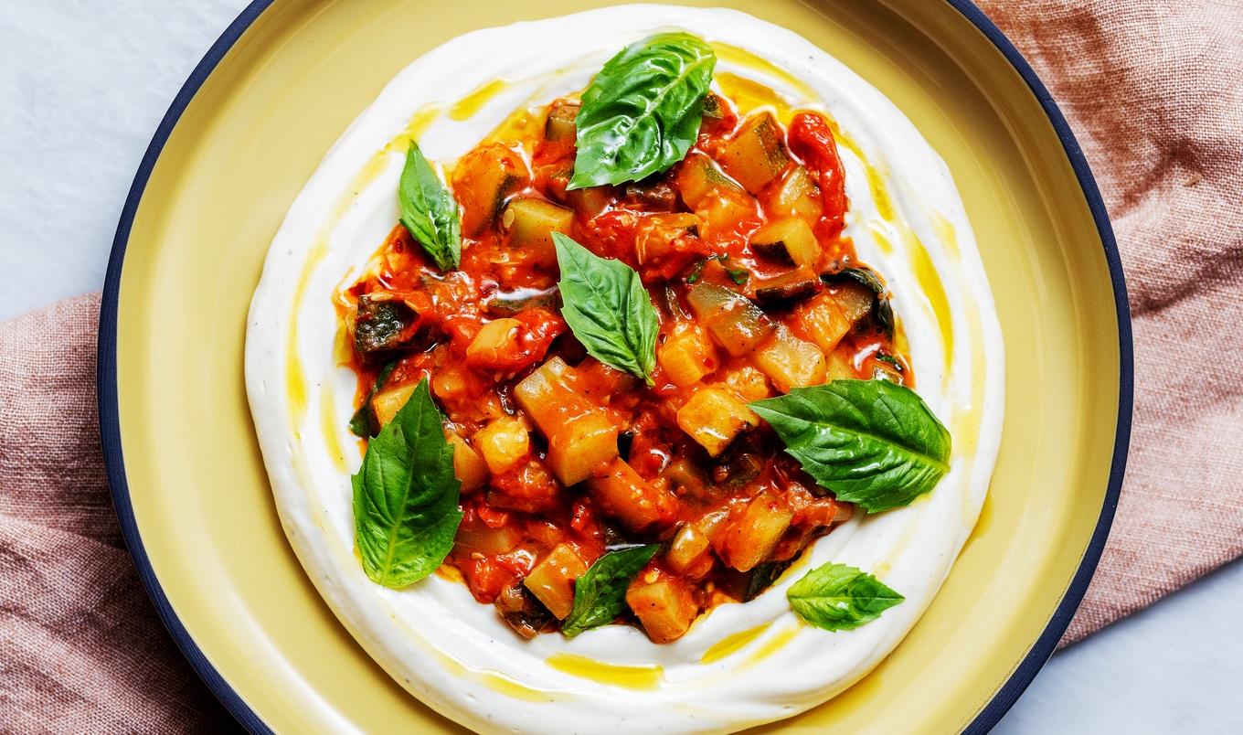 Whipped Tofu With Summery Basil Zucchini