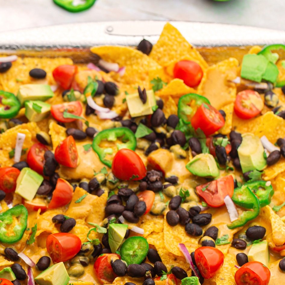 Loaded Cheesy Vegan Sheet-Pan Nachos