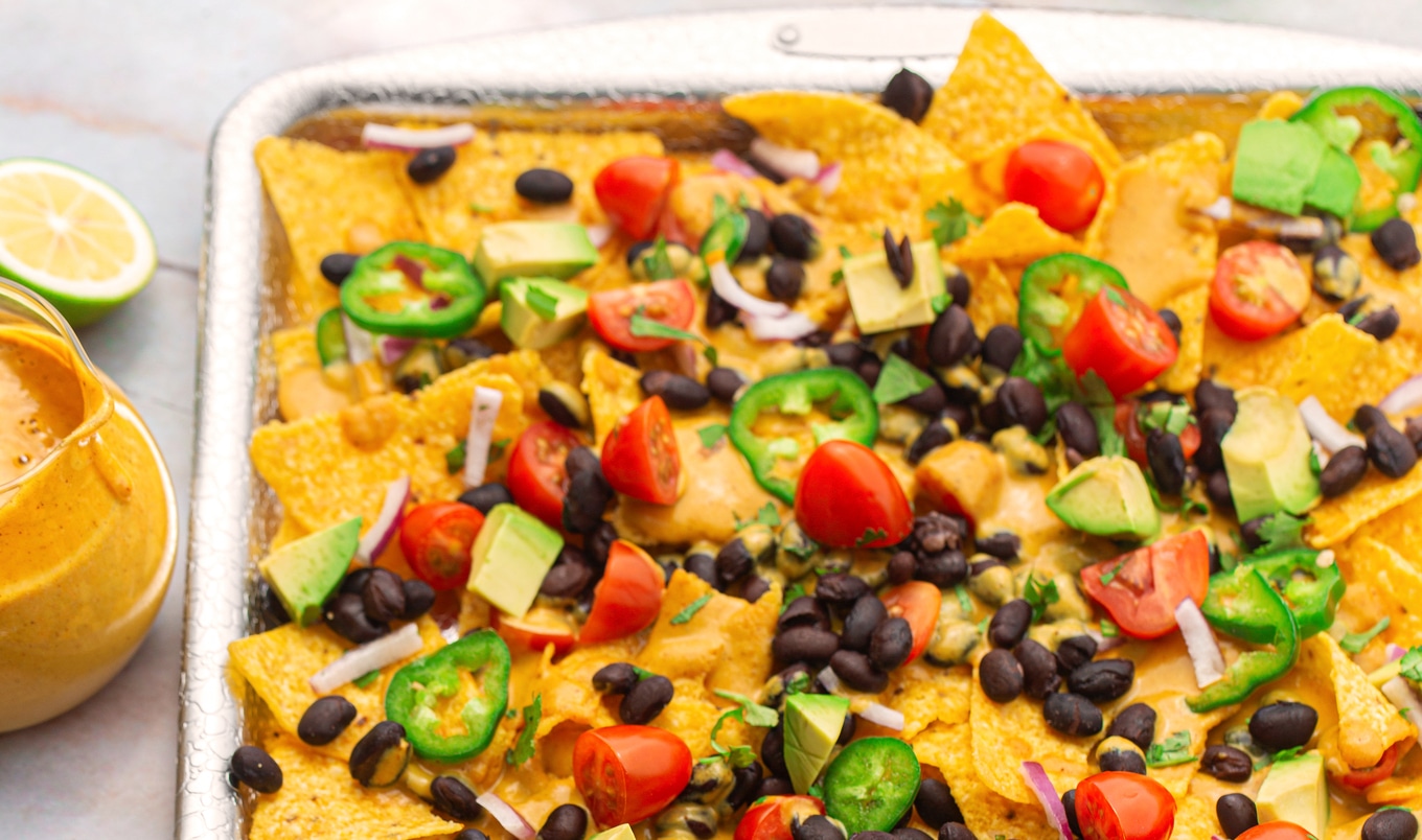 Loaded Cheesy Vegan Sheet-Pan Nachos