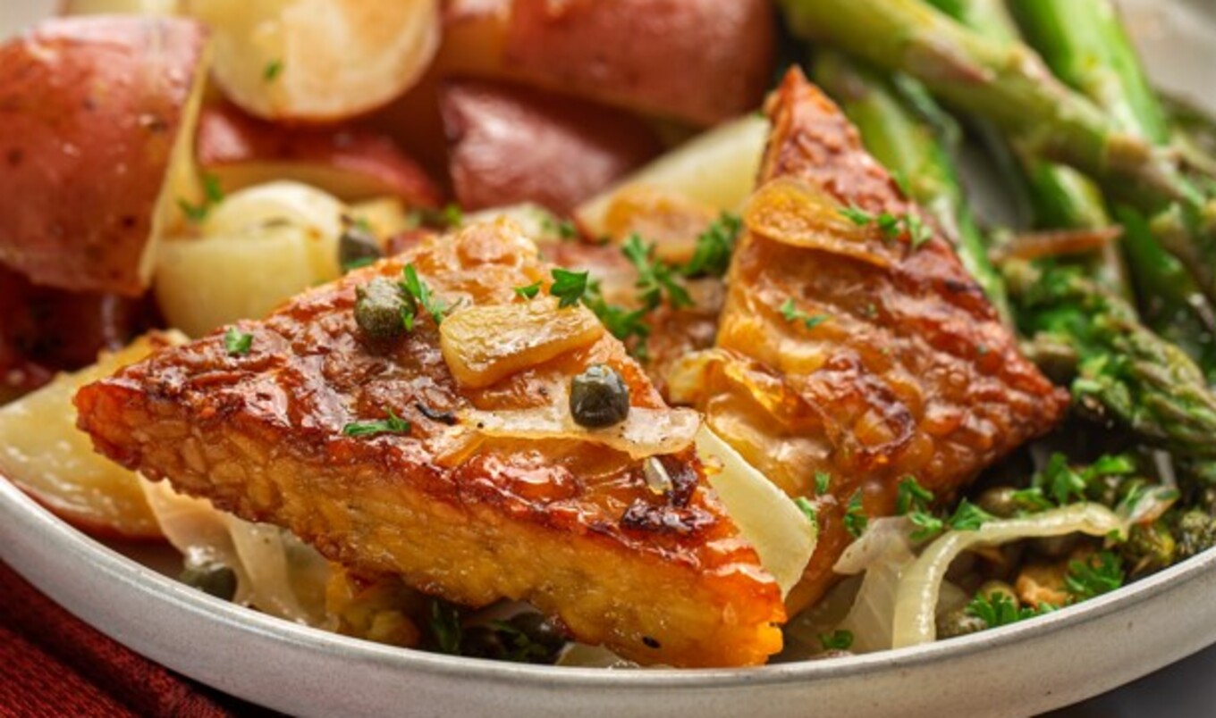 Sheet Pan Vegan Tempeh Picatta