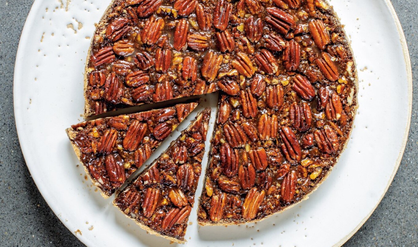 Vegan Pecan Maple Pie With Shortbread Crust