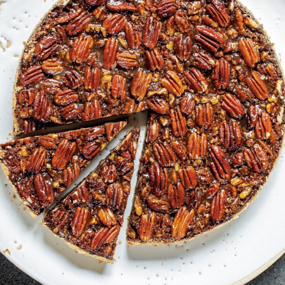 Vegan Pecan Maple Pie With Shortbread Crust