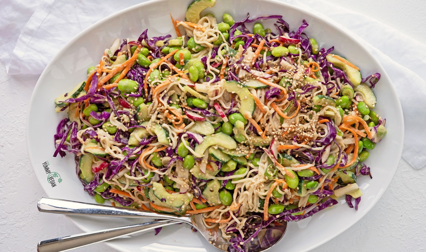 Vegan Sesame Ginger Edamame Crunch Salad