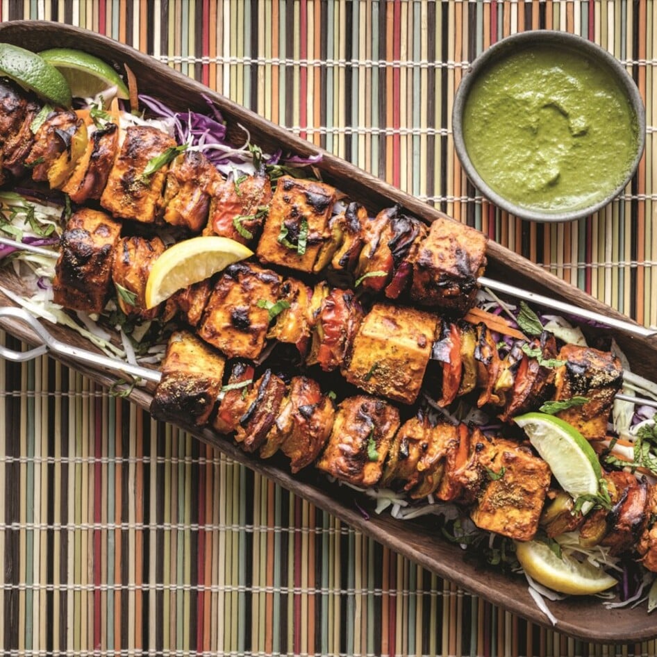 Vegan Indian-Style Tofu Tikka Skewers