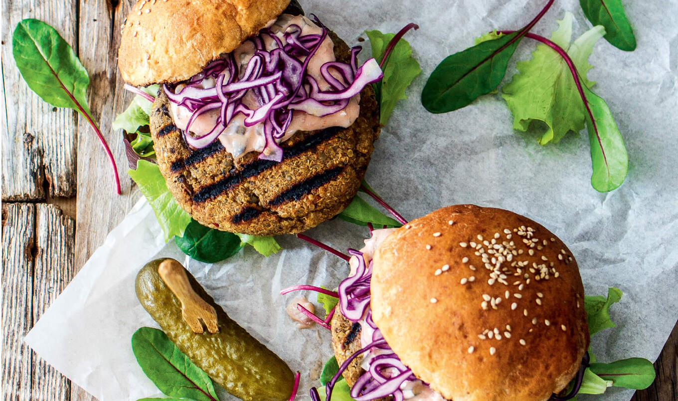 Grillable Vegan Quinoa and Chickpea Burgers