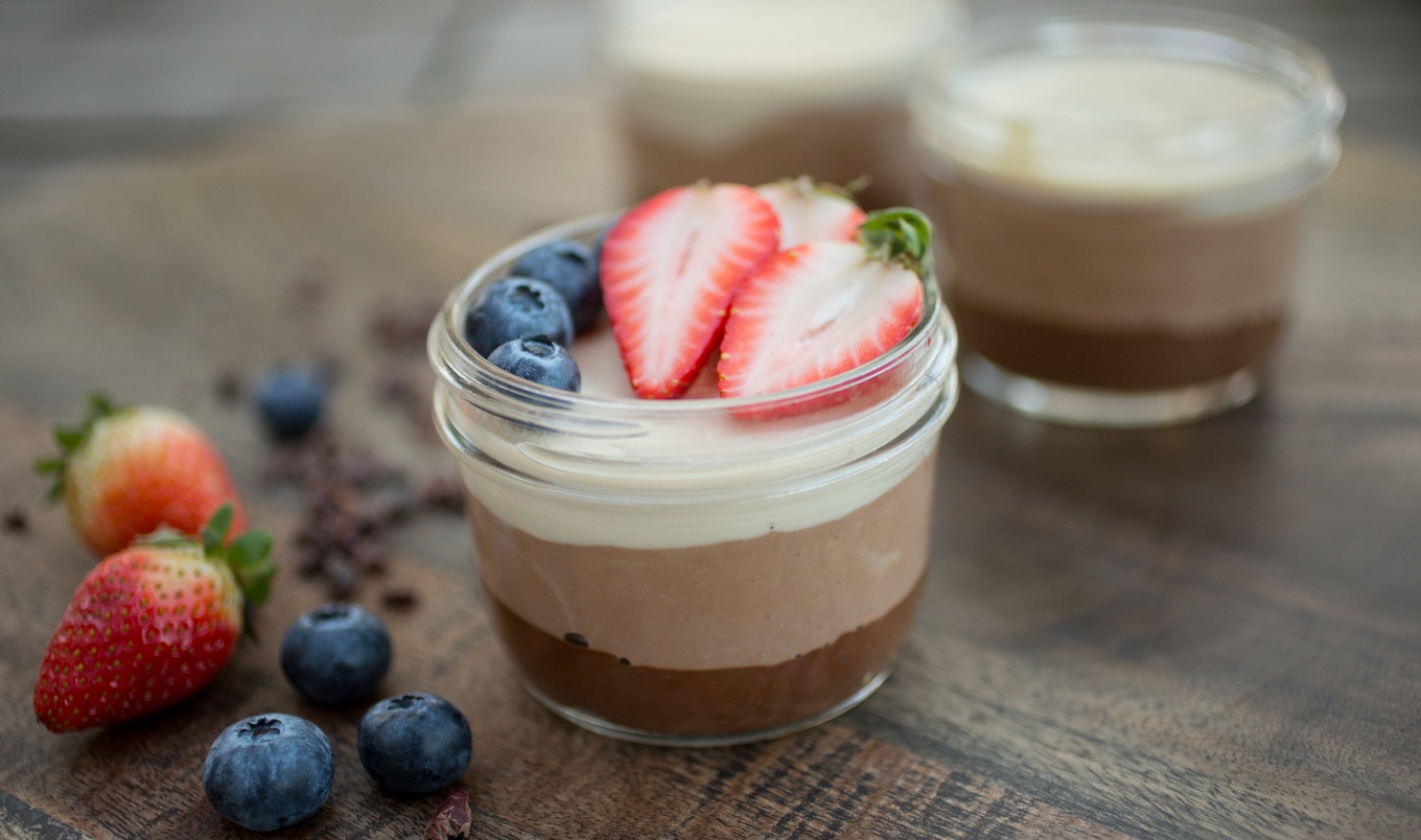 Vegan Avocado Chocolate Mousse With Vanilla Cashew Cream