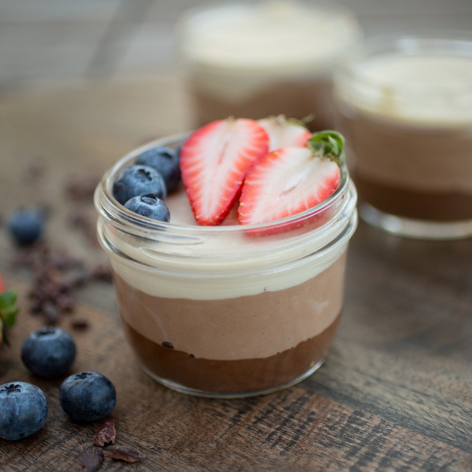 Vegan Avocado Chocolate Mousse With Vanilla Cashew Cream