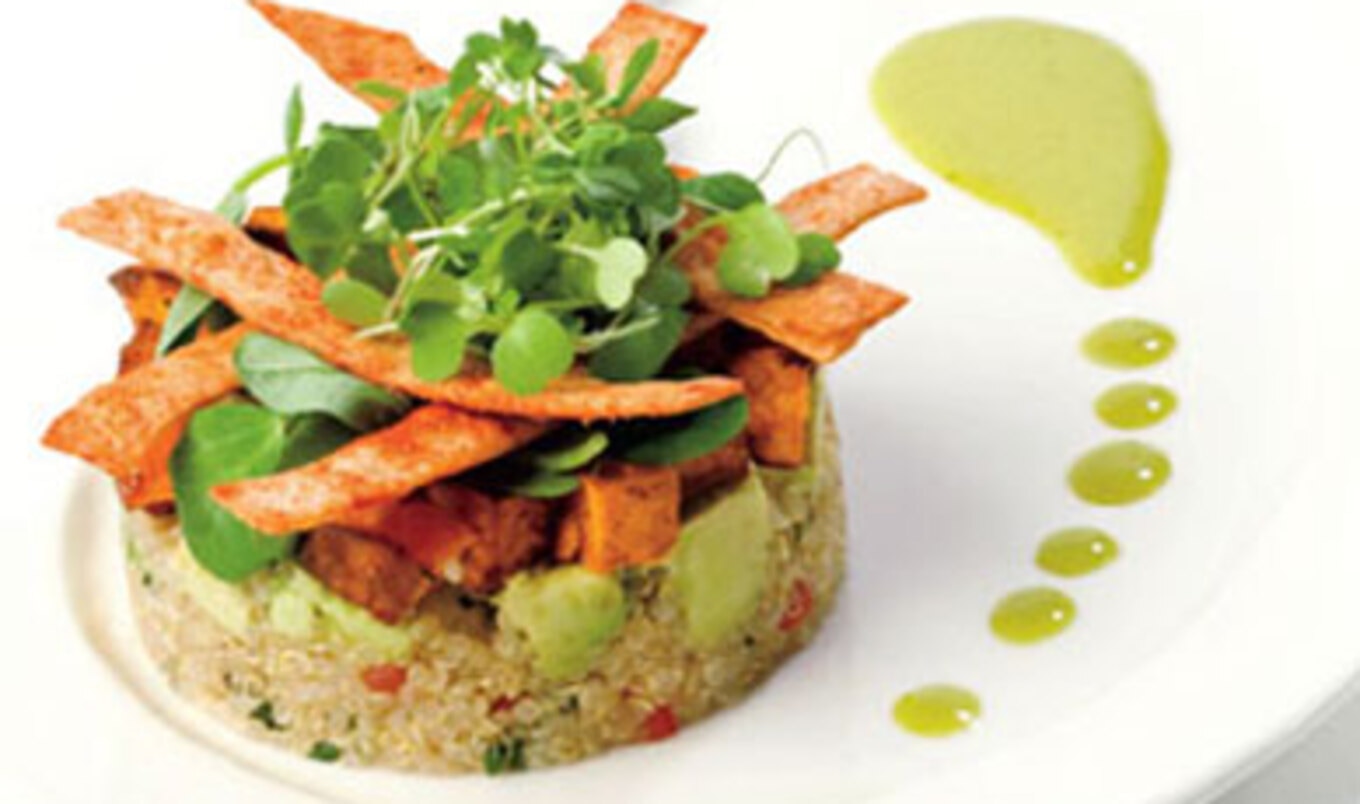 Quinoa, Avocado, and Sweet Potato Timbale