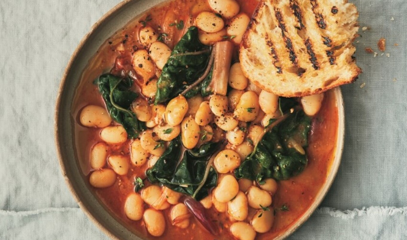 Shortcut Brothy Beans With Tomatoes &amp; Garlic