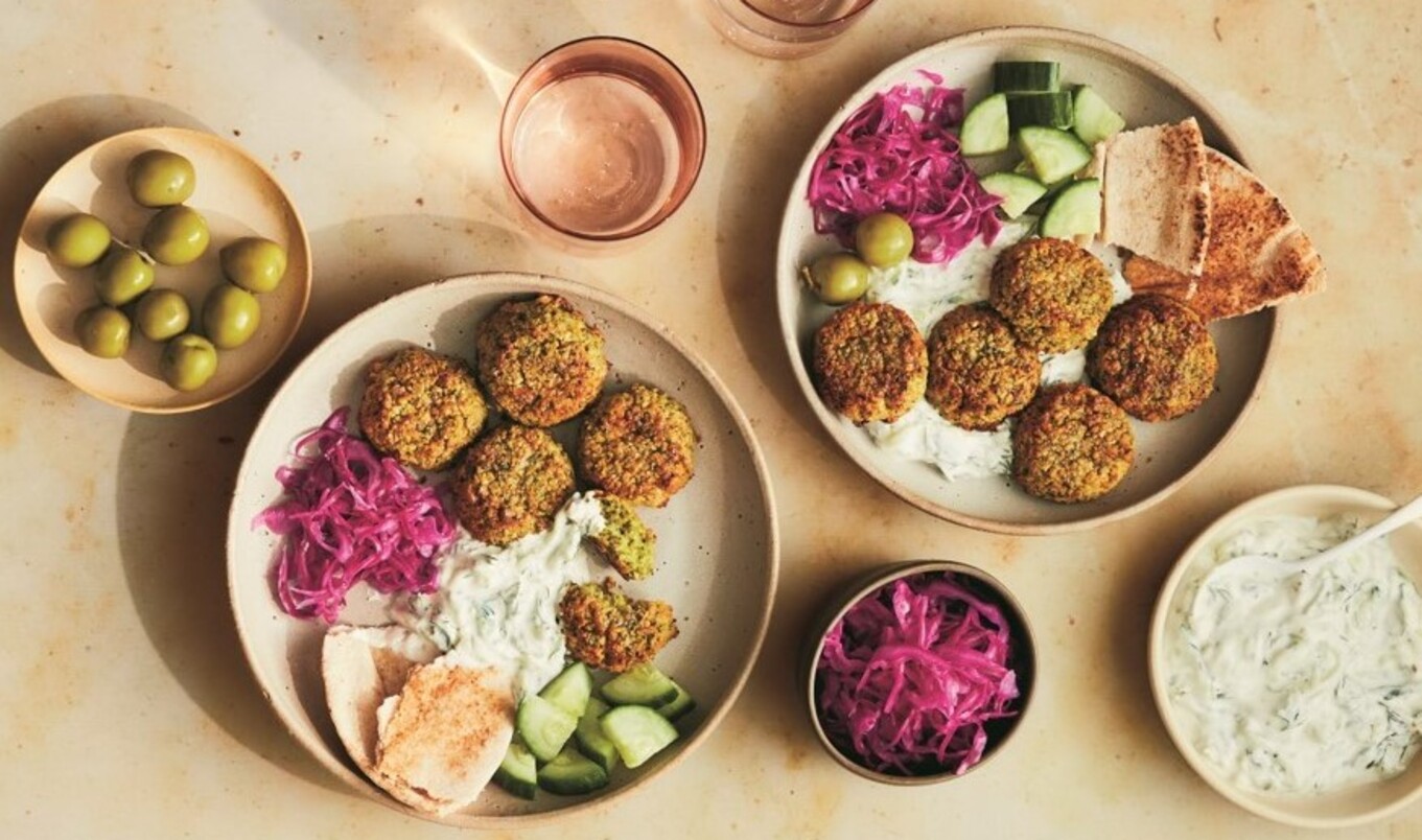 Falafel Bowls With Quick-Pickled Cabbage and Tzatziki