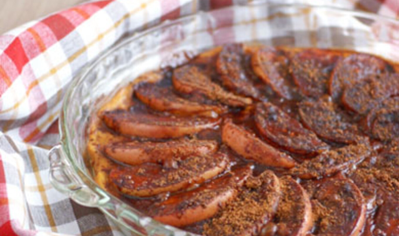 Breakfast Socca with Sweet Potato Spread and Caramelized Cinnamon Apples