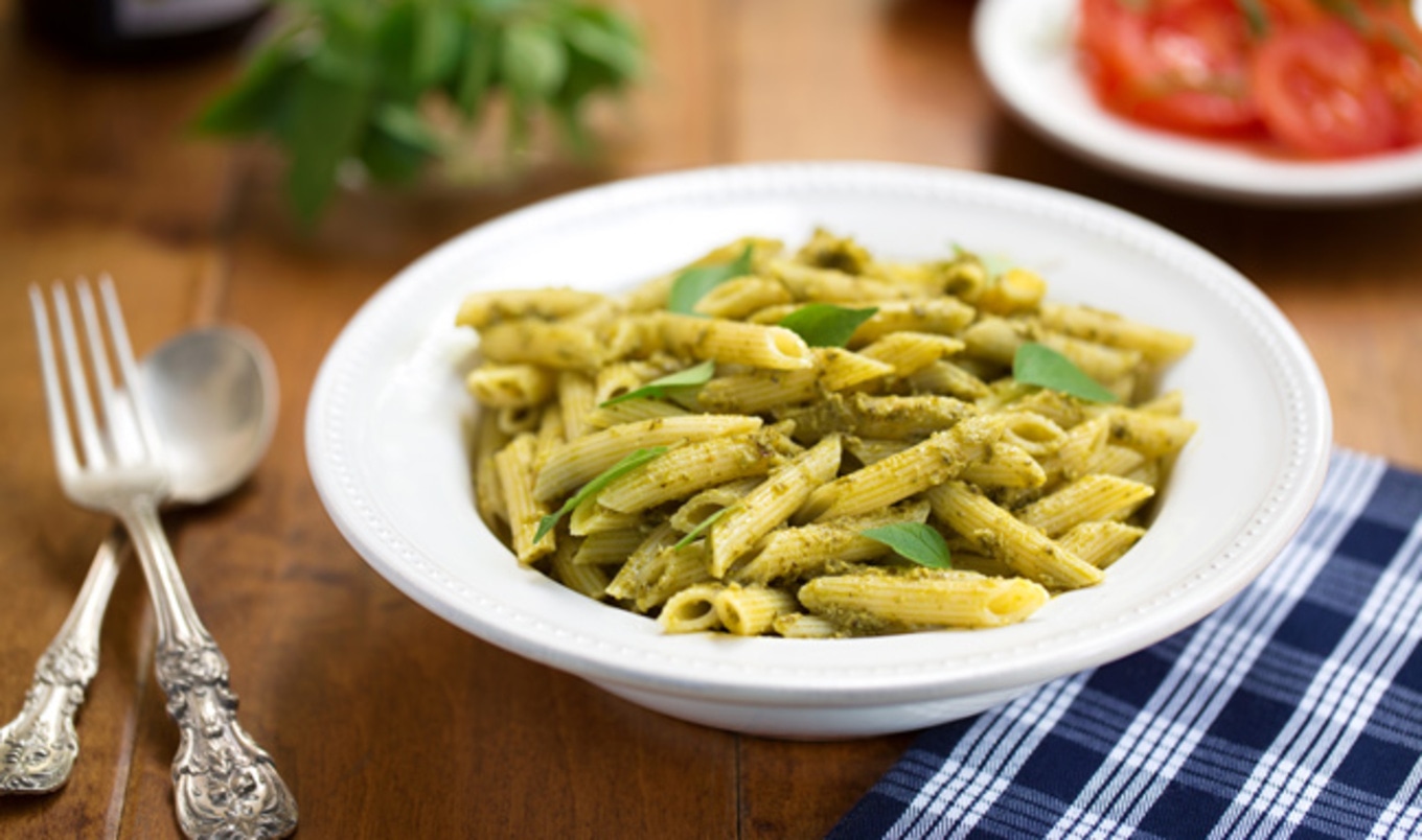 Vegan Lemony Walnut Pesto Pasta