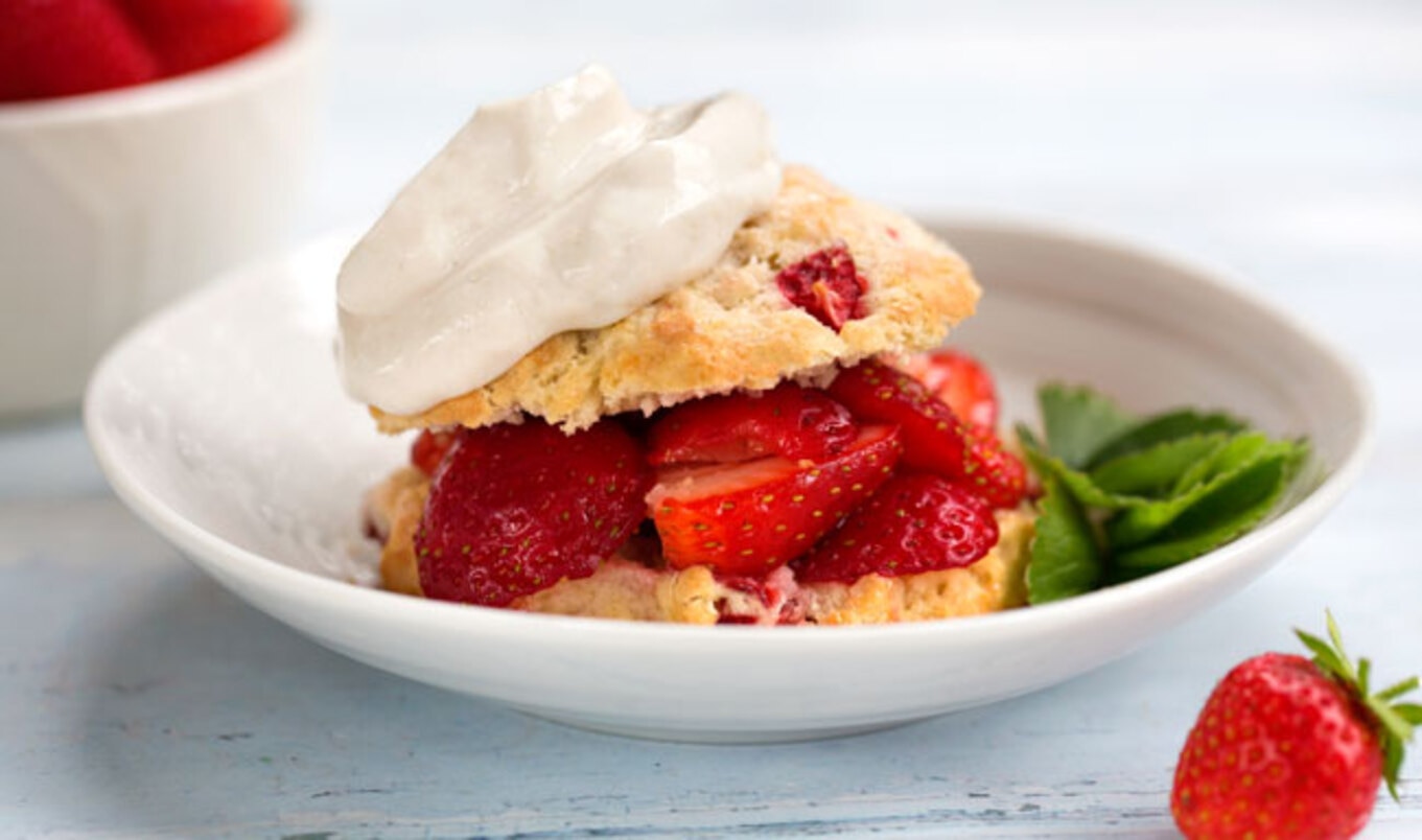 Vegan Strawberry Shortcake With Maple Creme